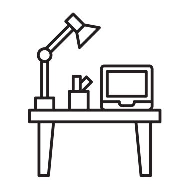 Masa Vektörü Satırı Simgesi Dizaynında dizüstü bilgisayar