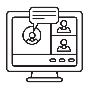 Video Konferansı Vektör Satırı Simgesi Tasarımı