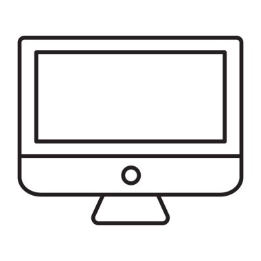 Masaüstü Monitörü Vektör Satır Simgesi Tasarımı