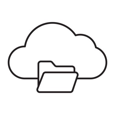 Bulut Depolama Vektör Satırı Simgesi Tasarımı