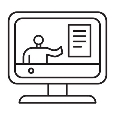 Dijital Sunum Vektörü Satır Simgesi Tasarımı