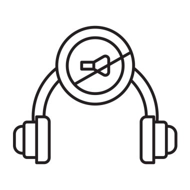 Kulaklıklar İptal Ediliyor Vektör Satırı Simge Tasarımı