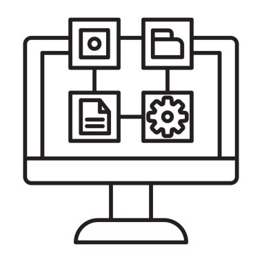 Üretkenlik Uygulaması Vektör Satırı Simgesi Tasarımı