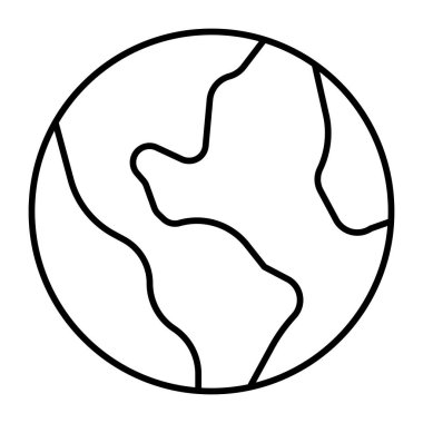 Dünya Küre Küre Vektör Satırı Simge Tasarımı