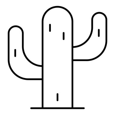 Kaktüs Vektör Satır Simgesi Tasarımı
