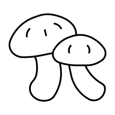 Mantar Vektör Satır Simgesi Tasarımı