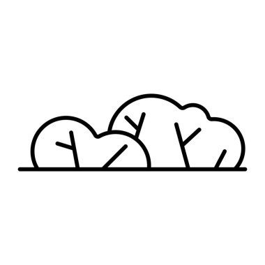 Berry Bush Vektör Hattı Simge Tasarımı