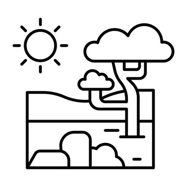 Savanna Vektör Satır Simgesi Tasarımı