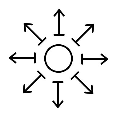 Genişleme Vektör Satırı Simgesi Tasarımı