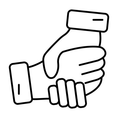 El sıkışma Vektör Satır Simgesi Tasarımı