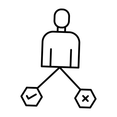 Karar Verme Vektör Satırı Simgesi Tasarımı