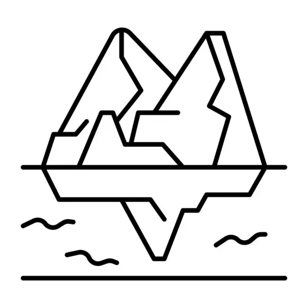 Buzlu Buzul Vektör Çizgisi Simge Tasarımı