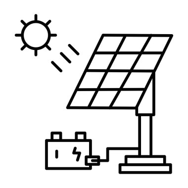 Yenilenmiş Enerji Vektör Satırı Simgesi Tasarımı