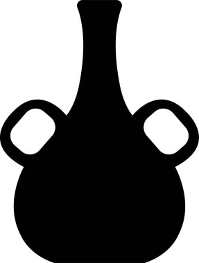 Yunan vazoları siyah siluetler. Daha sert desenli antik amforalar ve tencereler. Glyph Clay seramik toprak eşyalar. Beyaz arkaplan ancent çömlek simgesine vektör Vintage.