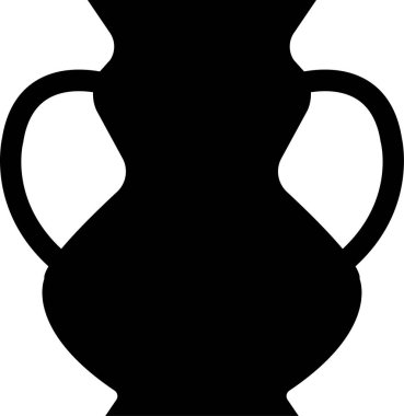 Yunan vazoları siyah siluetler. Daha sert desenli antik amforalar ve tencereler. Glyph Clay seramik toprak eşyalar. Beyaz arkaplan ancent çömlek simgesine vektör Vintage.