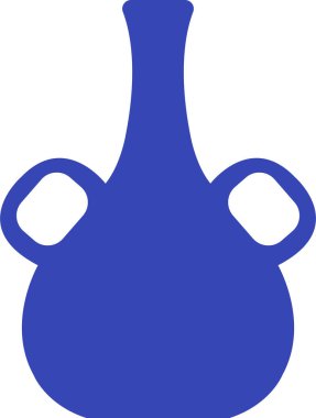 Yunan vazoları mavi siluetler. Daha sert desenli antik amforalar ve tencereler. Glyph Clay seramik toprak eşyalar. Beyaz arkaplan ancent çömlek simgesine vektör Vintage.