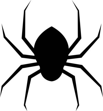 Cadılar Bayramı örümceğinin ağ vektörü. Beyaz arka planda siyah örümcek. Tehlike böceği. Korku afişi, korkunç poster. Örümcek ağı yalıtılmış dekorasyon malzemesi. Ekim tatili el ilanı modeli..