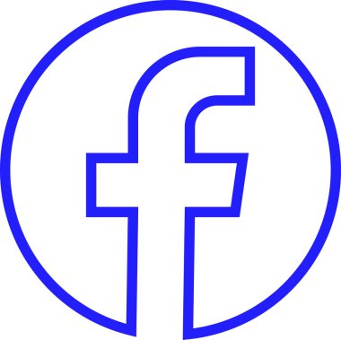 Facebook logosu beyaz arka planda izole edildi. Sosyal medya simgeleri. Editoryal F harfi düz, doğrusal ağ simgesi veya işareti. mavi facebook vektör koleksiyonu.