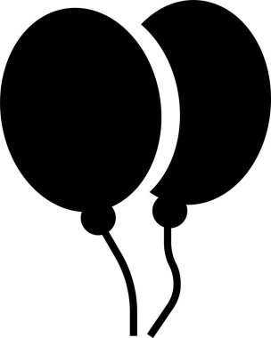 Balonlar, doğum günü partisi öğesi. Klasik ve yıldız şekli, çizgi film vektör çizimi