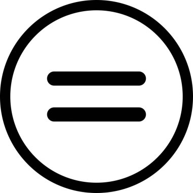 Yuvarlak eşittir işaret. Uygulamalar ve web siteleri için öge / pozitif işaret simgesi ekle.