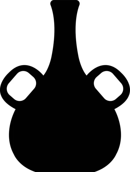 Griechische Vasen Schwarze Silhouetten Antike Amphoren Und Töpfe Mit Mäandermuster — Stockvektor