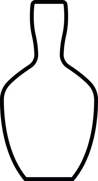 希腊花瓶线条轮廓 古老的安普拉斯和有弯曲图案的壶 石英砂陶瓷餐具 白色底色彩陶图标上的矢量版本 — 图库矢量图片