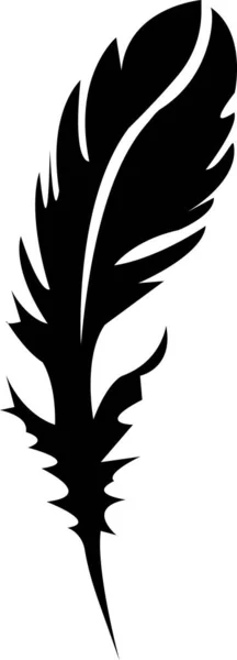 Piórkowa Ikona Czarnego Wektora Izolowana Białym Tle Pióro Sylwetki Logo — Wektor stockowy