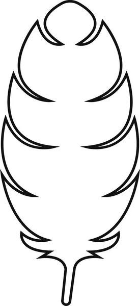 白色背景上孤立的黑色矢量羽毛图标 羽毛轮廓标志模板图标设计 简单的线向量符号 网站按钮或移动应用程序的互联网概念符号 — 图库矢量图片