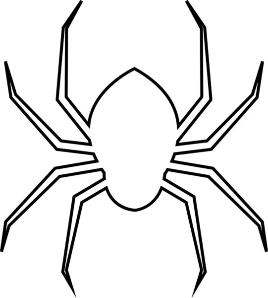 Cadılar Bayramı Örümceğinin Vektörü Beyaz Arka Planda Siyah Örümcek Tehlike — Stok Vektör
