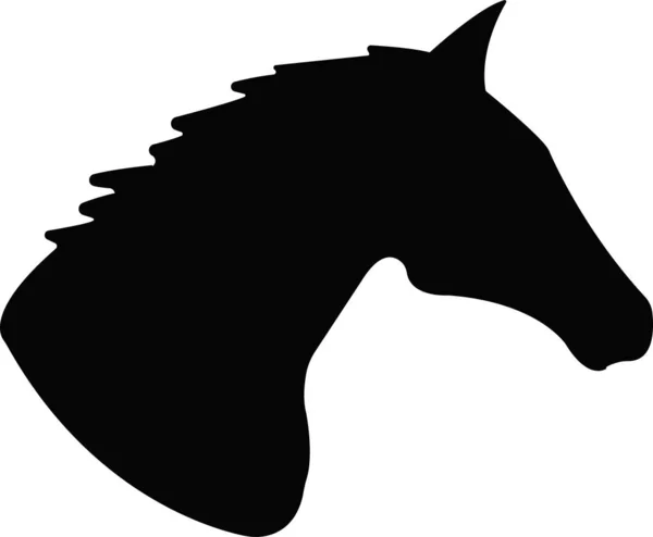 马的轮廓图标 分离的矢量黑色轮廓飞奔 在白色背景下饲养马 侧视图 — 图库矢量图片