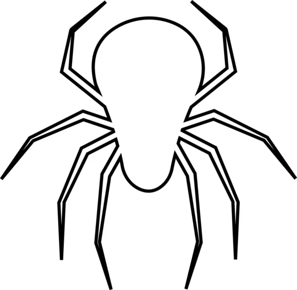Halloween Spider Web Vector Black Spider White Background Danger Insect — Stock Vector
