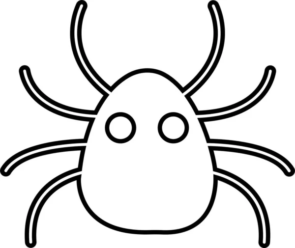 Halloween Spider Web Vector Black Spider White Background Danger Insect — Stock Vector