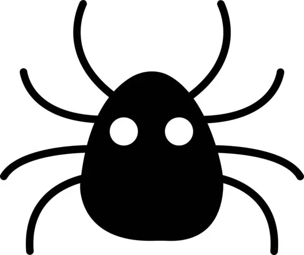 Веб Вектор Хеллоуїна Павука Чорний Павук Білому Тлі Небезпечна Комаха — стоковий вектор