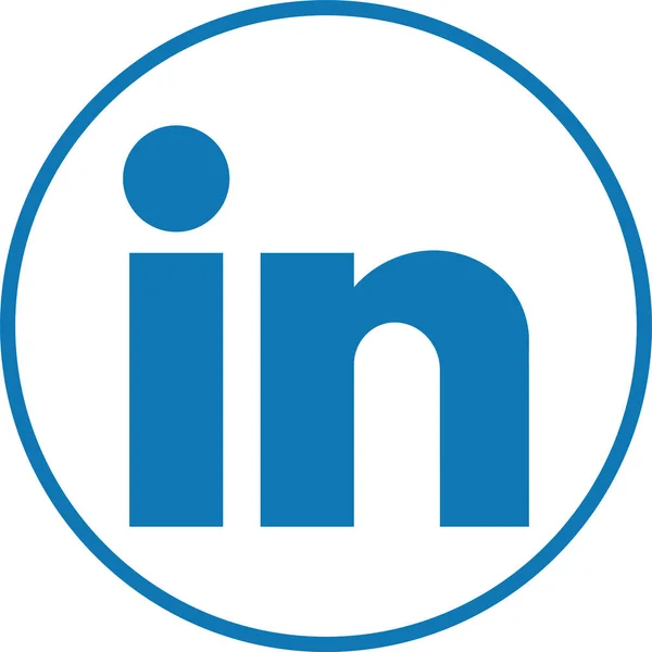 Linkedin Design Icon Logo Sign Blue Symbol Vector American Business — Stock Vector