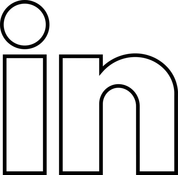 Linkedin Design Ikona Logo Znak Czarny Symbol Wektor Amerykańskim Biznesie — Wektor stockowy
