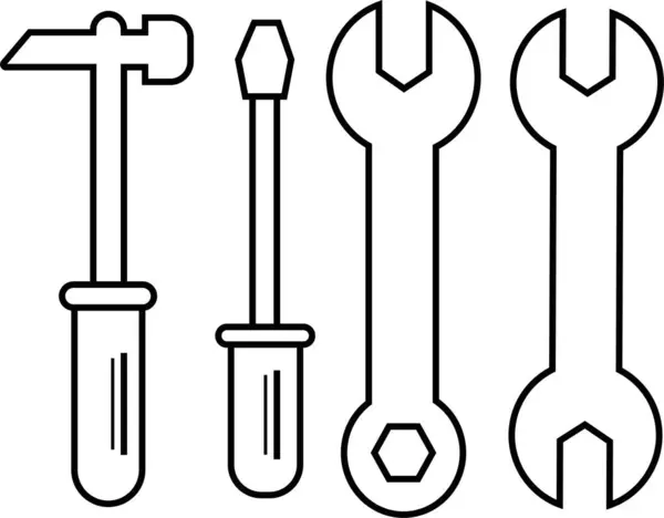 Symbolvektorsatz Reparieren Symbolsymbol Werkzeuge Auf Weißem Hintergrund Isoliert Enthält Gerätereparatur — Stockvektor