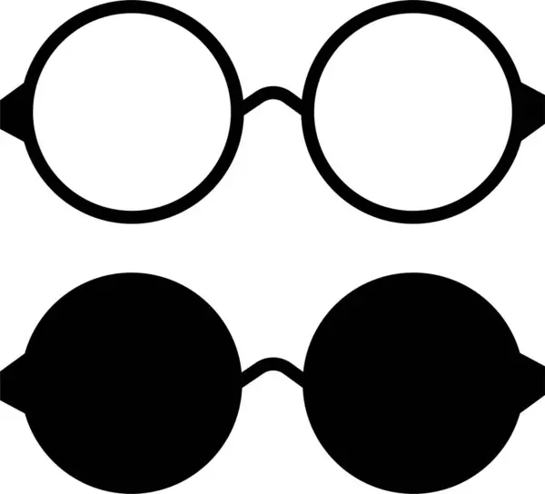复古眼镜矢量图标眼镜平面图标集 轮廓矢量符号 象形文字隔离在白色 优质的象征 移动应用程序和网站的矢量签名 — 图库矢量图片