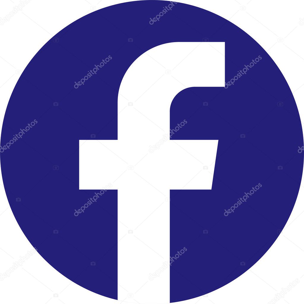 Facebook logo set isolated on white background. Social media icons. Editorial Letter F. Flat, linear web icon or sign. blue facebook vector collection.