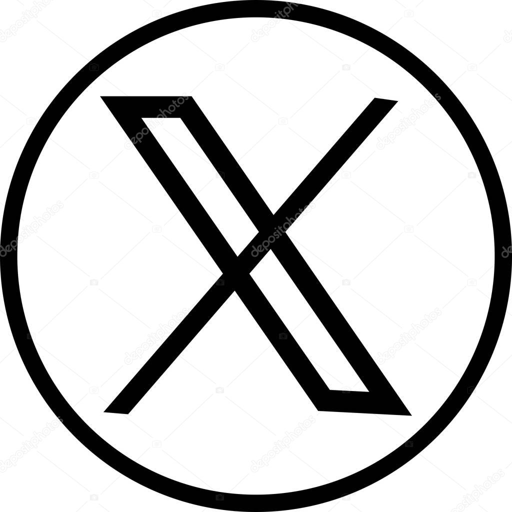 New Twitter vs x.com. Novation Elon Mask popular social media button icon instant messenger logo of Twitter. Editorial vector. An isolated vector format image of Twitter's new logo.