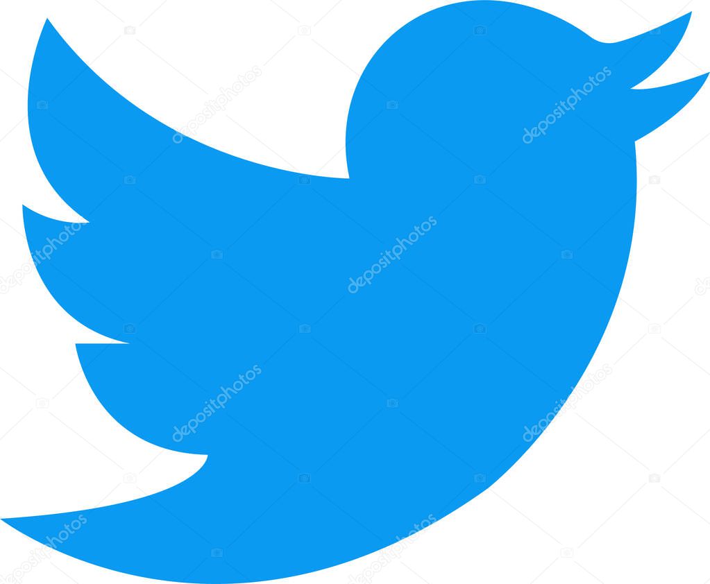 Twitter Bird logo icon. Realistic social media icon logotype. collection Twitter - popular social media button sheet symbol, instant messenger. Vector icon EPS 10