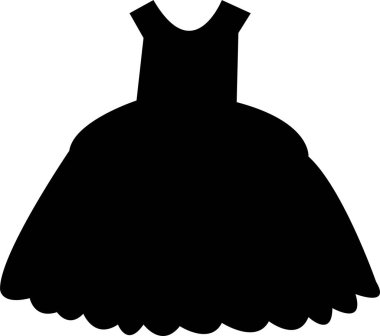 Kadınlar ve kızlar simge ya da logo izole edilmiş işaret sembolü yüksek kaliteli siyah stil vektör koleksiyonu giyerler. Gece topu kokteyl elbisesi vektörünün siyah şekli. Düz Grafik Tasarımı.