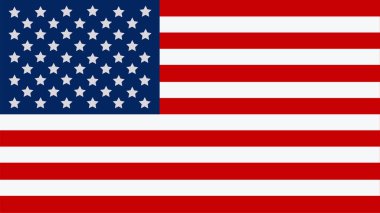 Amerika Birleşik Devletleri bayrağı. Doğru oran ve renk. ABD bayrağı izole edilmiş simgesi. Amerika tatilleri. Düz stil 4 Temmuz bayrağı. Gazi günü ve Anma Günü vektörü.