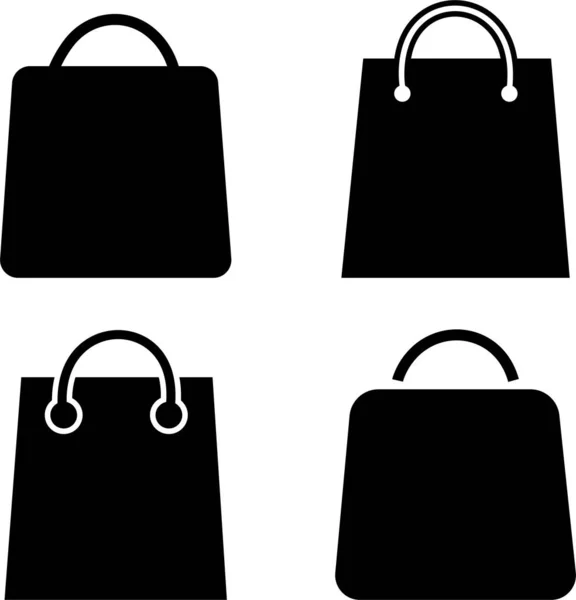 白い背景に隔離された黒いスタイリッシュな女性バッグのセット 高級モダンなレザーアクセサリー クロスボディ ズボン クラッチ トート ハンドバッグフラットベクトルリニアグループのオブジェクトリストのコレクション — ストックベクタ