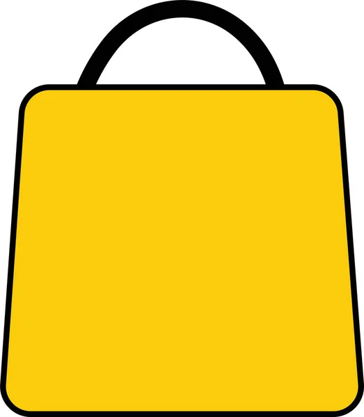 白い背景に隔離された黄色と黒のスタイリッシュな女性バッグ 高級モダンなレザーアクセサリー クロスボディ ズボン クラッチ トート ハンドバッグフラットベクターリニア — ストックベクタ