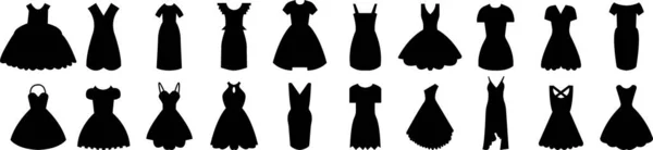 Mulheres Meninas Vestidos Ícones Logotipo Símbolo Sinal Isolado Coleção Vetor —  Vetores de Stock