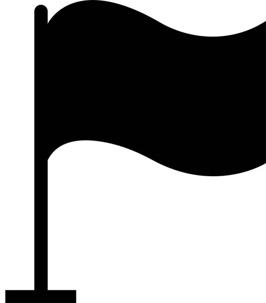 Ikona Černá Vlajka Ikona Vektorového Kříže Jednoduchý Styl Černá Vlajka — Stockový vektor