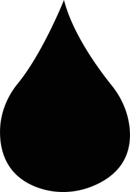 Su damlası şeklinde. Siyah su ikonu düşürür. Su ya da yağ damlası. Beyaz arkaplanda izole edilmiş düz biçim - stok vektörü