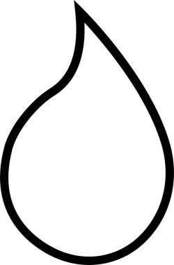 Su damlası şeklinde. Hat suyu ikonu düşürür. Su ya da yağ damlası. Beyaz arkaplanda izole edilmiş doğrusal biçim - stok vektörü