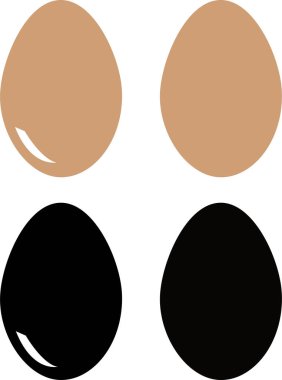 Yumurta ikonu şeklinde. Paskalya tasarımı logo sembolü silueti. Vektör görüntüsü. Beyaz arkaplanda izole edildi. Doğrusal simge grubu koleksiyonu.