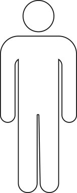 Tuvalet ikonu, erkek sembolü, beyaz arka planda izole edilmiş banyo vektörü. Ev ve alışveriş merkezi için simge koleksiyonu.